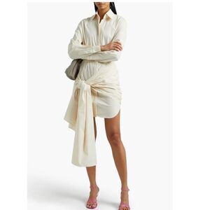 Ronny Kobo
Women's Natural Karmen Gathered Cotton-blend Poplin Mini Dress